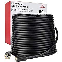 YAMATIC Kink Resistant Pressure Washer Hose 50FT 1/4" M22 Brass Fitting Power Washer Hose Replacement for Ryobi, Troy Bilt, Greenworks, CRAFTSMAN Most Brand Power Washer, 3200 PSI