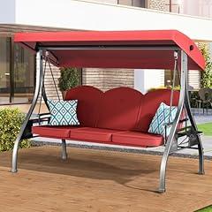 ZZW 3 Seat Convertible Patio Swing Bed