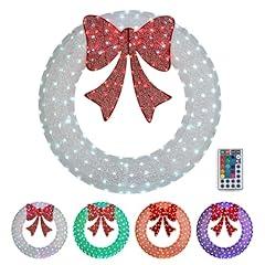 VINGLI Pre-lit Christmas Wreath with LED Lights