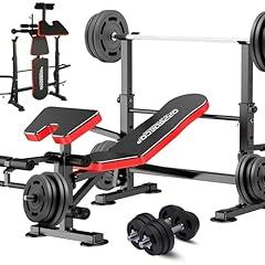 OPPSDECOR 600lbs 6-in-1 Adjustable Weight Bench Set
