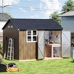 Grovellis 8x10 FT Outdoor Metal Storage Shed