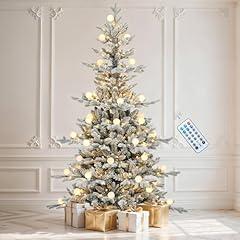 DWVO 6ft Prelit Flocked Christmas Tree