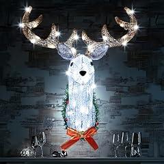 Hourleey Lighted Reindeer Head Christmas Decor
