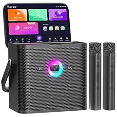 Ikarao Karaoke Machine with Display and Microphones