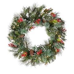 National Tree Company Pre-Lit Wintry Pine Wreath