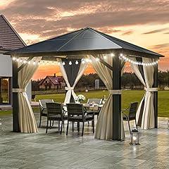 DWVO 10x10ft Gazebo with Netting and Curtains