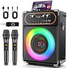 HWWR Bluetooth Karaoke Machine with Microphones