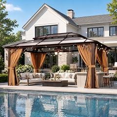 Aoxun Hardtop Gazebo with Polycarbonate Roof
