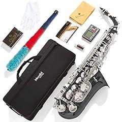 Mendini by Cecilio Eb Alto Saxophone Black & Nickel