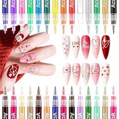 MKNZOME Nail Art Pens Set 28 Colors
