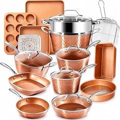 Gotham Steel Hammered Copper 20-Piece Cookware Set