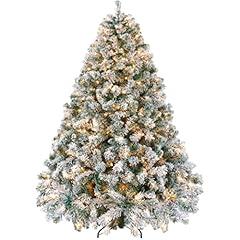 Yaheetech 7.5ft Pre-lit Snow Flocked Christmas Tree