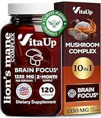 VitaUp Lion's Mane Mushroom Supplement 1330mg - 120 Count