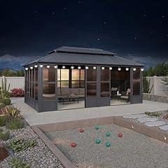 Purple Leaf Sunroom Gazebo with Hardtop Roof