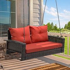 YITAHOME Outdoor Wicker Hanging Porch Swing Chair