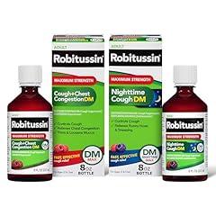 Robitussin DM Max Cough and Chest Congestion - Nighttime Cough DM, 2 x 8 Fl Oz