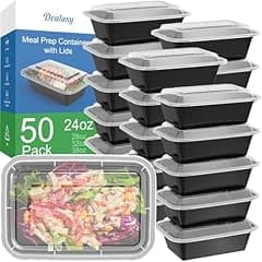 Dealusy Meal Prep Containers 24 oz, 50 Pack