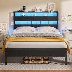 Furnulem Full Size LED Bed Frame