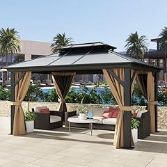 DWVO Hardtop Gazebo with Netting and Curtains