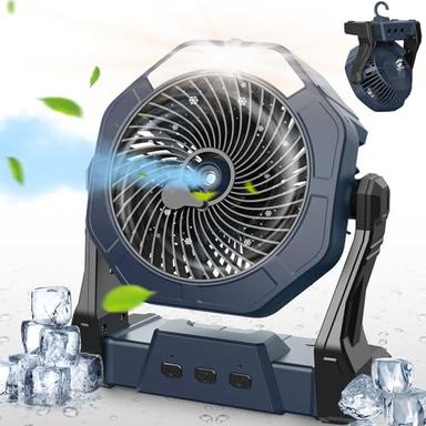 Portable misting fans