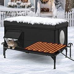 Heated Outdoor Cat House with Heating Pad