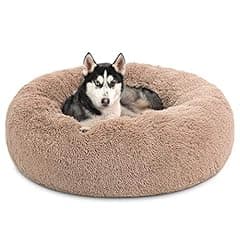 Bedsure Calming Dog Bed, Camel, 36 inches