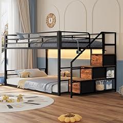 Adorneve Twin Bunk Bed with Storage & LED Lights