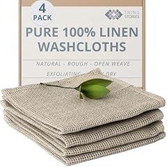 Thing Stories Linen Exfoliating Washcloth for Face - 4-Pack