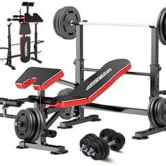 OPPSDECOR 600lbs 6-in-1 Adjustable Weight Bench Set