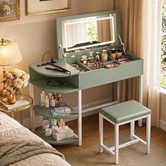 Cyclysio Green Vanity Desk with Mirror