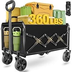 Foldable Wagon Cart 360Lbs Jet Black