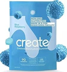 Create Creatine Monohydrate Gummies, Blue Raspberry, 90ct