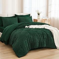Andency King Comforter Set Dark Emerald Green