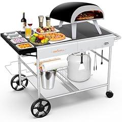 Pizza Oven Grill Cart with Topping Station