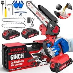 SOUSKY Cordless Mini Chainsaw 6 Inch