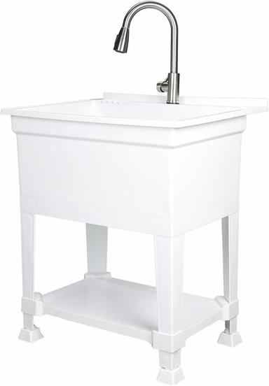 laundry sink with cabinet