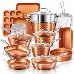 Gotham Steel Hammered Copper 20-Piece Cookware Set