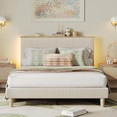 Bestier LED Upholstered Queen Bed Frame