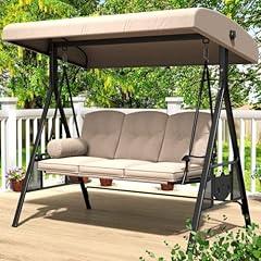 AECOJOY 3-Seat Outdoor Swing with Canopy