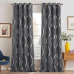 Nicetown Grey Striped Blackout Curtains