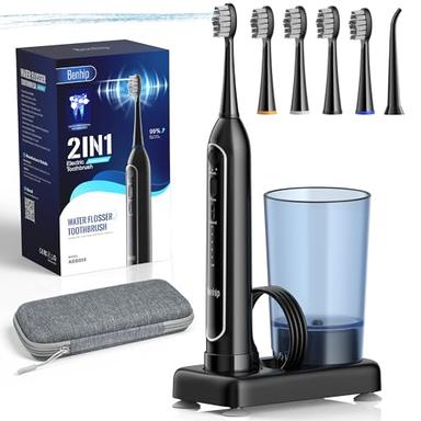 electric toothbrush and water flosser combo