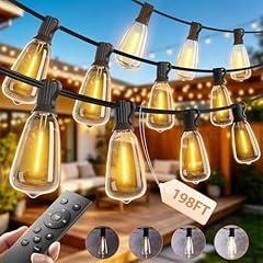 Addlon 198FT Outdoor String Lights with Remote