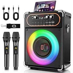 HWWR Bluetooth Karaoke Machine with Microphones