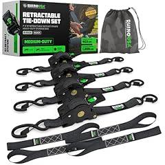 Rhino USA Retractable Ratchet Tie Down Straps