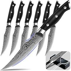 CoquusAid Steak Knives Set, Damascus Pattern