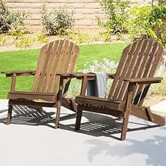 Outdoor Wooden Adirondack Chair Set of 2