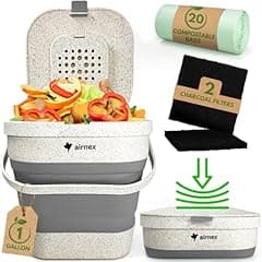 Collapsible Kitchen Compost Bin with Lid