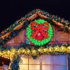 Outdoor LED Christmas Wreath with Bow