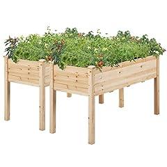 Yaheetech Wooden Raised Garden Bed with Legs