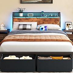 Furnulem Queen Bed Frame with Storage